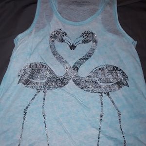 Light blue printed young girl tank top
